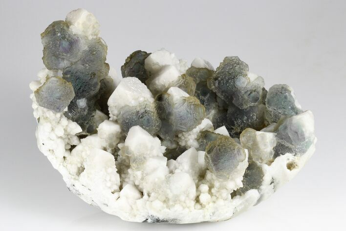 Multi-Colored, Stepped Fluorite on Milky Quartz - Inner Mongolia #179961